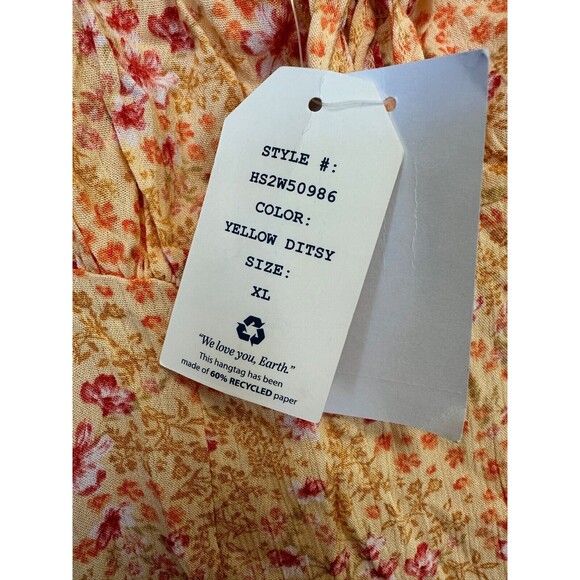 Hippie Rose Womens Juniors Floral Dress Yellow Ditsy Babydoll Adjustable Boho XL - Picture 9 of 9